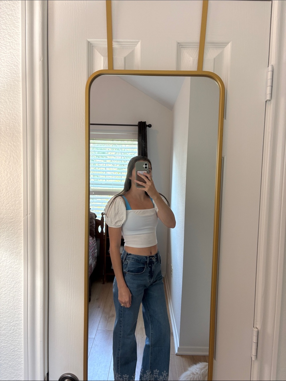 Zara White Puff-Sleeve Crop Top